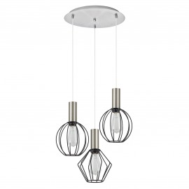 77-8920 SE21-NM-4-3BL-GR12 ADEPT FLEX Nickel Matt Pendant Black Metal Grid