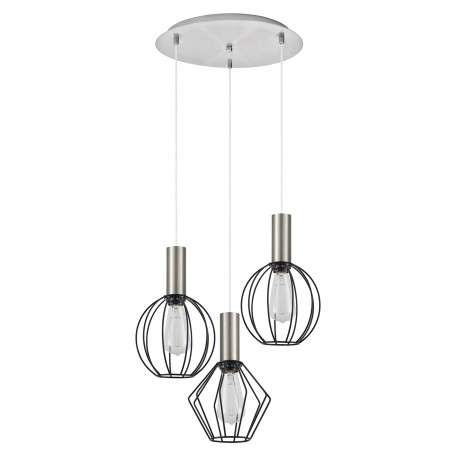77-8920 SE21-NM-4-3BL-GR12 ADEPT FLEX Nickel Matt Pendant Black Metal Grid