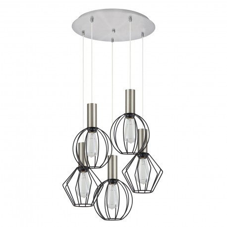 77-8921 SE21-NM-4-5BL-GR12 ADEPT FLEX Nickel Matt Pendant Black Metal Grid