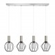 77-8922 SE21-NM-4-4BL-GR12 ADEPT FLEX Nickel Matt Pendant Black Metal Grid