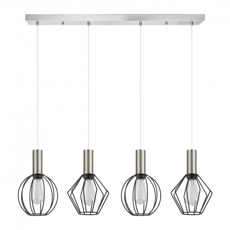 77-8922 SE21-NM-4-4BL-GR12 ADEPT FLEX Nickel Matt Pendant Black Metal Grid