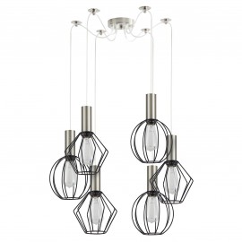 77-8923 SE21-NM-4-BL6-GR12 ADEPT FLEX Nickel Matt Pendant Black Metal Grid