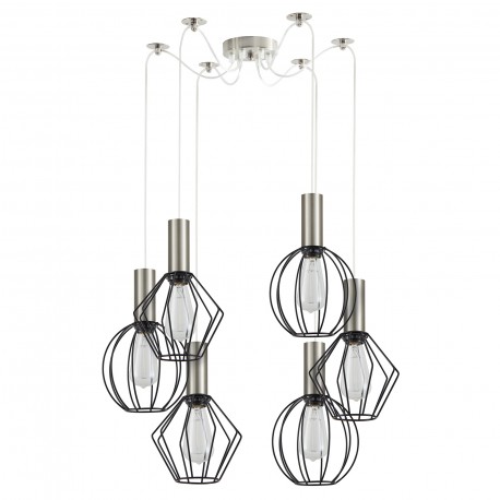 77-8923 SE21-NM-4-BL6-GR12 ADEPT FLEX Nickel Matt Pendant Black Metal Grid