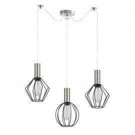 77-8924 SE21-NM-4-BL3-GR12 ADEPT FLEX Nickel Matt Pendant Black Metal Grid