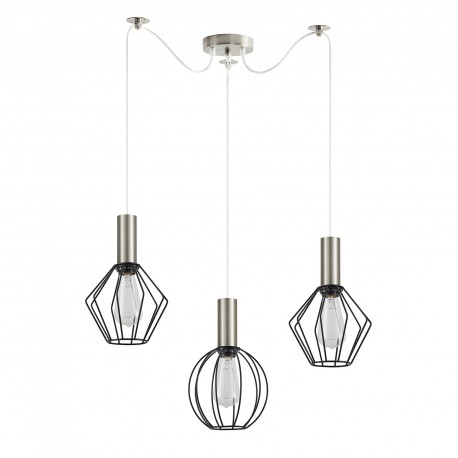 77-8924 SE21-NM-4-BL3-GR12 ADEPT FLEX Nickel Matt Pendant Black Metal Grid