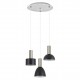 77-8925 SE21-NM-4-3BL-MS123 ADEPT FLEX Nickel Matt Pendant Black Metal Shade