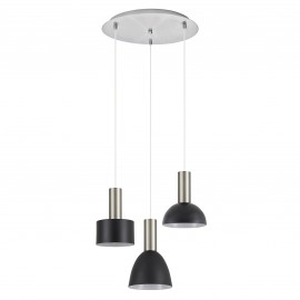 77-8925 SE21-NM-4-3BL-MS123 ADEPT FLEX Nickel Matt Pendant Black Metal Shade