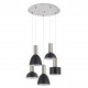 77-8926 SE21-NM-4-5BL-MS123 ADEPT FLEX Nickel Matt Pendant Black Metal Shade