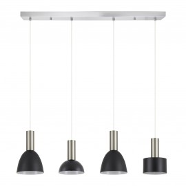 77-8927 SE21-NM-4-4BL-MS123 ADEPT FLEX Nickel Matt Pendant Black Metal Shade