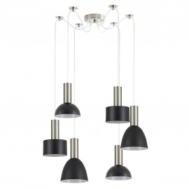 77-8928 SE21-NM-4-BL6-MS12 ADEPT FLEX Nickel Matt Pendant Black Metal Shade