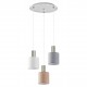 77-8930 SE21-NM-4-3BL-SH123 ADEPT FLEX Nickel Matt Pendant White, Grey, Brown Fabric Shade