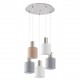 77-8931 SE21-NM-4-5BL-SH123 ADEPT FLEX Nickel Matt Pendant White, Grey, Brown Fabric Shade