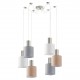 77-8933 SE21-NM-4-BL6-SH12 ADEPT FLEX Nickel Matt Pendant White, Grey, Brown Fabric Shade