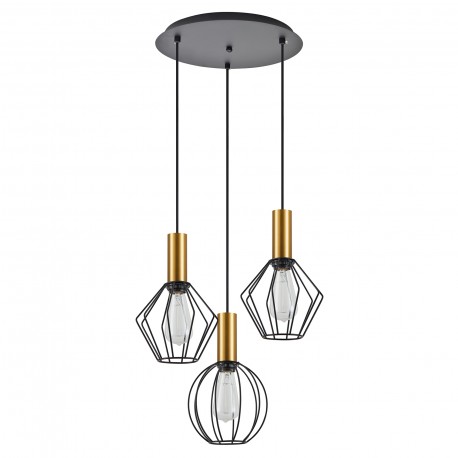 77-8935 SE21-GM-4-3BL-GR12 ADEPT FLEX Gold Matt Pendant Black Metal Grid