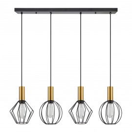 77-8937 SE21-GM-4-4BL-GR12 ADEPT FLEX Gold Matt Pendant Black Metal Grid