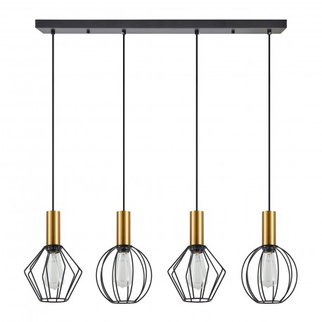 77-8937 SE21-GM-4-4BL-GR12 ADEPT FLEX Gold Matt Pendant Black Metal Grid