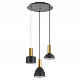 77-8940 SE21-GM-4-3BL-MS123 ADEPT FLEX Gold Matt Pendant Black Metal Shade