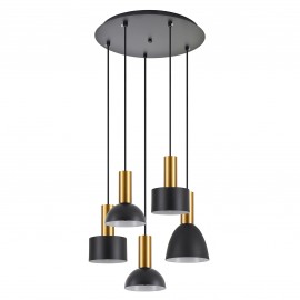 77-8941 SE21-GM-4-5BL-MS123 ADEPT FLEX Gold Matt Pendant Black Metal Shade