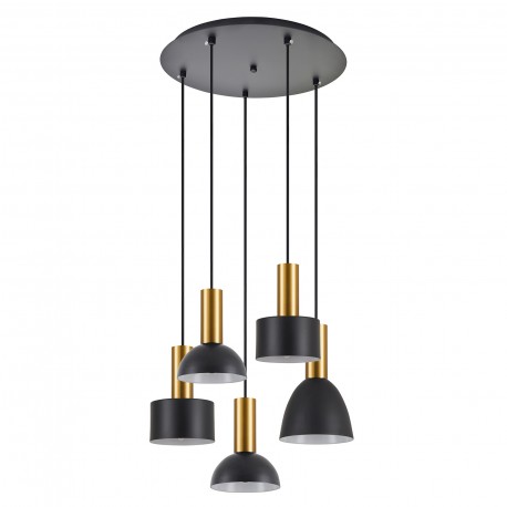 77-8941 SE21-GM-4-5BL-MS123 ADEPT FLEX Gold Matt Pendant Black Metal Shade