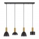 77-8942 SE21-GM-4-4BL-MS123 ADEPT FLEX Gold Matt Pendant Black Metal Shade