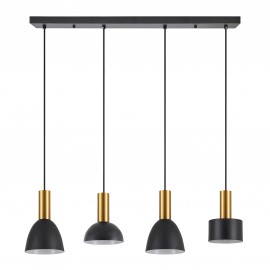 77-8942 SE21-GM-4-4BL-MS123 ADEPT FLEX Gold Matt Pendant Black Metal Shade