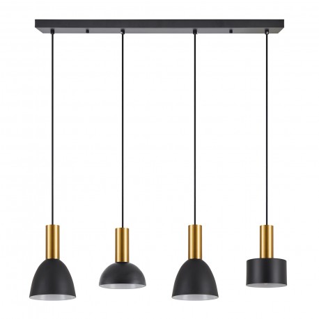 77-8942 SE21-GM-4-4BL-MS123 ADEPT FLEX Gold Matt Pendant Black Metal Shade