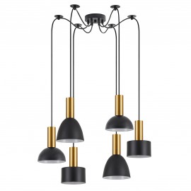 77-8943 SE21-GM-4-BL6-MS12 ADEPT FLEX Gold Matt Pendant Black Metal Shade