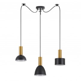 77-8944 SE21-GM-4-BL3-MS12 ADEPT FLEX Gold Matt Pendant Black Metal Shade