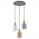 77-8945 SE21-GM-4-3BL-SH123 ADEPT FLEX Gold Matt Pendant White, Grey, Brown Fabric Shade