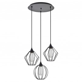 77-8950 SE21-BL-B10-3BL-GR12 ADEPT FLEX Black Metal Grid Pendant