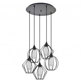 77-8951 SE21-BL-B10-5BL-GR12 ADEPT FLEX Black Metal Grid Pendant
