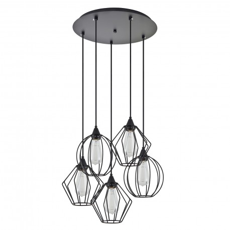 77-8951 SE21-BL-B10-5BL-GR12 ADEPT FLEX Black Metal Grid Pendant