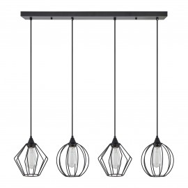 77-8952 SE21-BL-B10-4BL-GR12 ADEPT FLEX Black Metal Grid Pendant