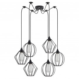 77-8953 SE21-BL-B10-BL6-GR12 ADEPT FLEX Black Metal Grid Pendant