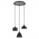 77-8955 SE21-BL-B10-3BL-MS123 ADEPT FLEX Black Metal Shade Pendant