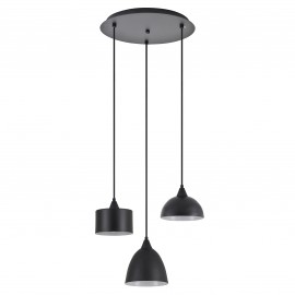 77-8955 SE21-BL-B10-3BL-MS123 ADEPT FLEX Black Metal Shade Pendant