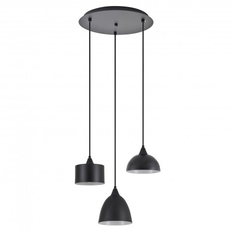 77-8955 SE21-BL-B10-3BL-MS123 ADEPT FLEX Black Metal Shade Pendant