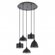 77-8956 SE21-BL-B10-5BL-MS123 ADEPT FLEX Black Metal Shade Pendant