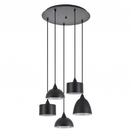 77-8956 SE21-BL-B10-5BL-MS123 ADEPT FLEX Black Metal Shade Pendant
