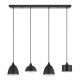 77-8957 SE21-BL-B10-4BL-MS123 ADEPT FLEX Black Metal Shade Pendant