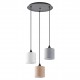 77-8960 SE21-BL-B10-3BL-SH123 ADEPT FLEX White, Grey, Brown Fabric Shade Pendant