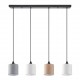77-8962 SE21-BL-B10-4BL-SH123 ADEPT FLEX White, Grey, Brown Fabric Shade Pendant