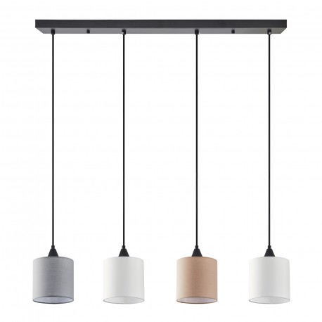 77-8962 SE21-BL-B10-4BL-SH123 ADEPT FLEX White, Grey, Brown Fabric Shade Pendant