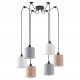 77-8963 SE21-BL-B10-BL6-SH12 ADEPT FLEX White, Grey, Brown Fabric Shade Pendant
