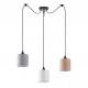 77-8964 SE21-BL-B10-BL3-SH12 ADEPT FLEX White, Grey, Brown Fabric Shade Pendant