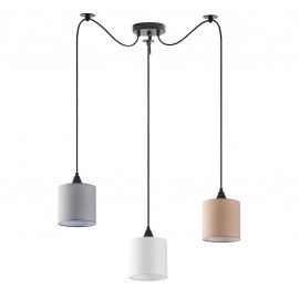 77-8964 SE21-BL-B10-BL3-SH12 ADEPT FLEX White, Grey, Brown Fabric Shade Pendant