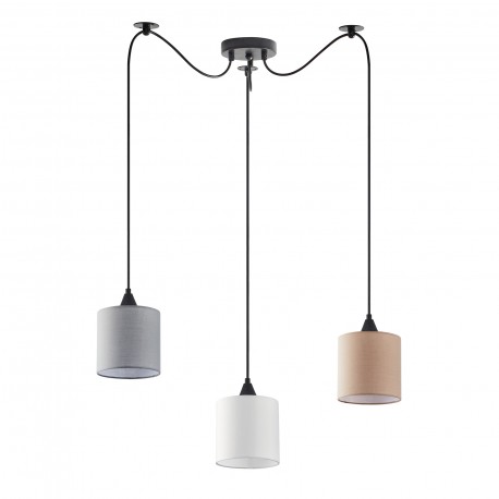 77-8964 SE21-BL-B10-BL3-SH12 ADEPT FLEX White, Grey, Brown Fabric Shade Pendant