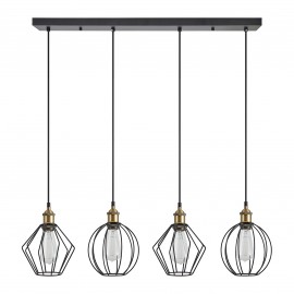 77-8967 SE21-BR-10-4BL-GR12 MAGNUM FLEX Bronze Metal Pendant Black Metal Grid
