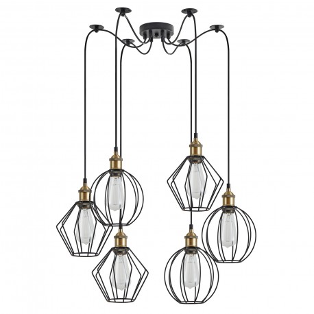77-8968 SE21-BR-10-BL6-GR12 MAGNUM FLEX Bronze Metal Pendant Black Metal Grid