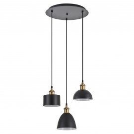 77-8970 SE21-BR-10-3BL-MS123 MAGNUM FLEX Bronze Metal Pendant Black Metal Shade